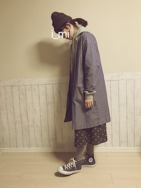 「CONVERSE（コンバース）のALL STAR HI（スニーカー）」を使った、imさん（レディース・164cm・20代）の冬コーディネート