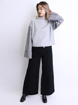 「BARAK（バラク）のアイテム（スウェット）」を使った、BARAKさん（レディース・165cm）の秋コーディネート