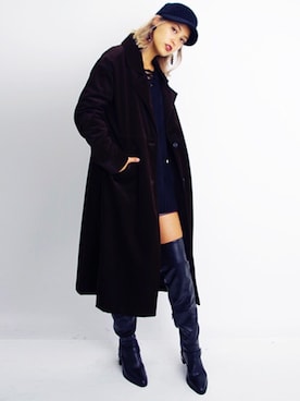 「BARAK（バラク）のアイテム（帽子）」を使った、BARAKさん（レディース・165cm）の秋コーディネート