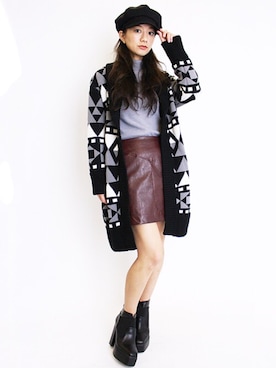 「BARAK（バラク）のアイテム（帽子）」を使った、BARAKさん（レディース・165cm）の秋コーディネート