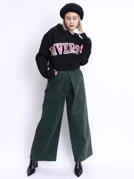「BARAK（バラク）のアイテム（ハンチング/ベレー帽）」を使った、BARAKさん（レディース・165cm）の冬コーディネート