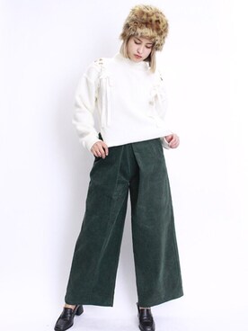 「BARAK（バラク）のアイテム（ハンチング/ベレー帽）」を使った、BARAKさん（レディース・165cm）の冬コーディネート