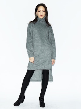 「タートルネックワンピース」｜BARAKさん（レディース・165cm）の冬コーディネート