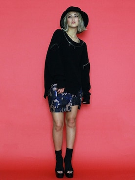 「BARAK（バラク）のアイテム（帽子）」を使った、BARAKさん（レディース・165cm）の冬コーディネート