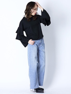 「フリルトップス」｜BARAKさん（レディース・165cm）の春コーディネート