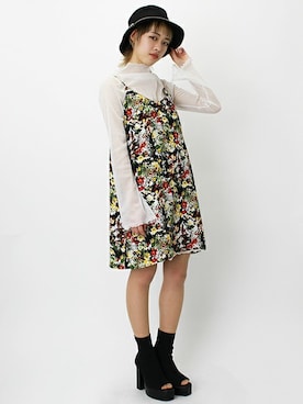 「BARAK（バラク）のアイテム（帽子）」を使った、BARAKさん（レディース・165cm）の春コーディネート