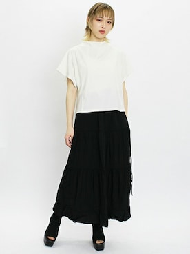 「フレアスリーブ」｜BARAKさん（レディース・165cm）の春コーディネート