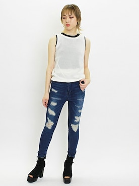 「アイテム（ブーティ）」を使った、BARAKさん（レディース・165cm）の春コーディネート