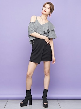 「アイテム（ブーティ）」を使った、BARAKさん（レディース・165cm）の春コーディネート