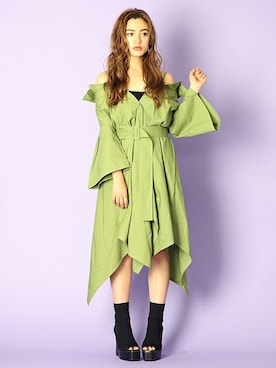 「アイテム（ブーティ）」を使った、BARAKさん（レディース・165cm）の春コーディネート