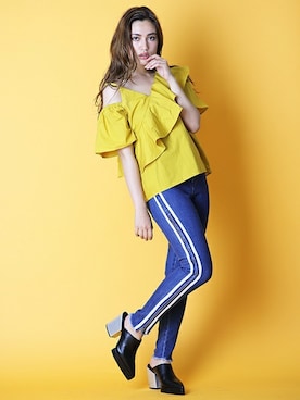 「BARAK（バラク）のアイテム（パンツ）」を使った、BARAKさん（レディース・165cm）の夏コーディネート