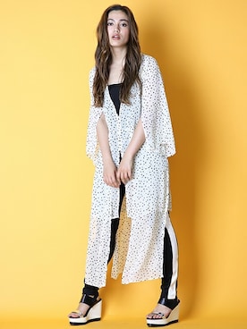 「ドット柄」｜BARAKさん（レディース・165cm）の夏コーディネート