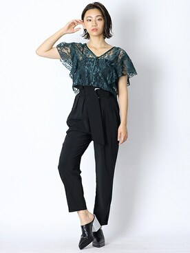 「アイテム（その他トップス、グリーン系）」を使った、BARAKさん（レディース・165cm）の夏コーディネート