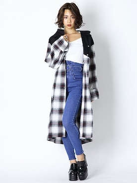 「ハイウエストデニム」｜BARAKさん（レディース・165cm）の秋コーディネート