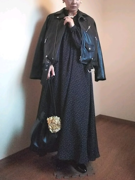 「Ray BEAMS（レイビームス）のBeau’re × Ray BEAMS / 別注 巾着バッグ（トートバッグ）」を使った、MAKIさん（レディース・155cm）の秋コーディネート