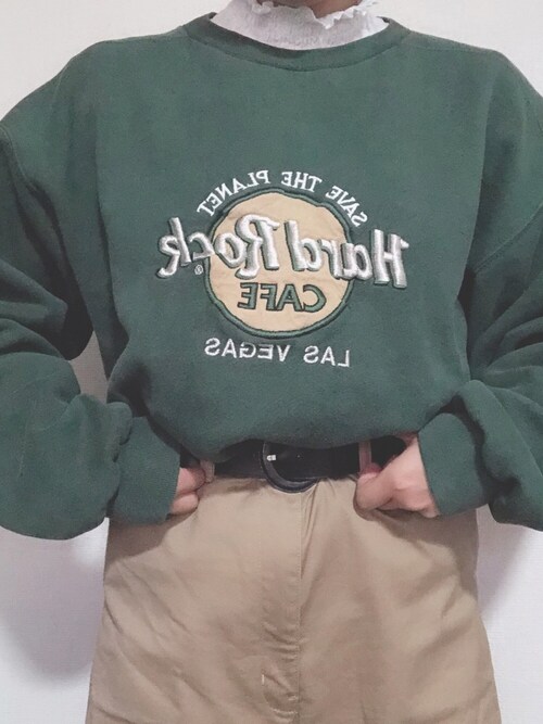 寝室 階下 文字通り ハード ロック カフェ トレーナー 緑 Chiba Salsa Jp