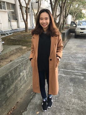 「NIKE（ナイキ）のアイテム（スニーカー、ブラック系）」を使った、Tiffany 🌸さん（レディース・158cm）の冬コーディネート