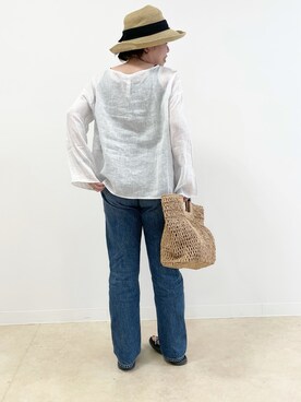 「FORK&SPOON（フォークアンドスプーン）のアイテム（帽子）」を使った、チコたんさん（レディース・156cm）の春コーディネート