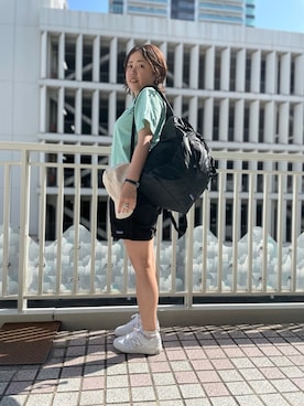 「アクティブ」｜「アイテム（キャップ）」を使った、チコたんさん（レディース・156cm）の春コーディネート