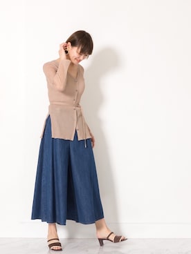 「JILL STUART（ジルスチュアート）のアイテム（カーディガン/ボレロ）」を使った、arisaさん（レディース・162cm）の夏コーディネート