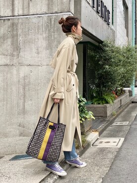 「EMMA LIMBERのアイテム（トレンチコート、ベージュ系）」を使った、Kanna さん（レディース・167cm）の春コーディネート