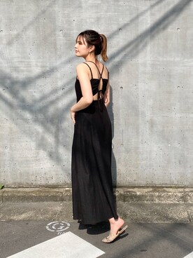 「EMMA LIMBERのアイテム（ワンピース/ドレス、ブラック系）」を使った、Kanna さん（レディース・167cm）の夏コーディネート