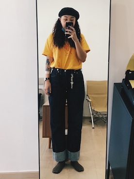 「MWC（ミリタリーウォッチカンパニー）のアイテム」を使った、Gaia Wong🌻さん（レディース・172cm）の秋コーディネート