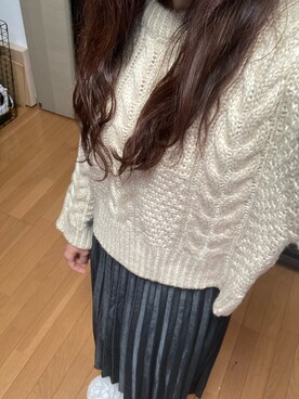 「JUNOAH（ジュノア）のアイテム（チェスターコート）」を使った、まいさん（レディース・157cm）の冬コーディネート