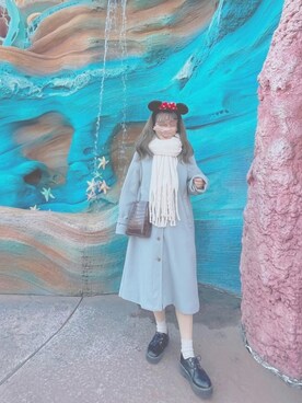 「マフラーコーデ」｜「アイテム（その他アウター）」を使った、Naruさん（レディース・155cm）の冬コーディネート