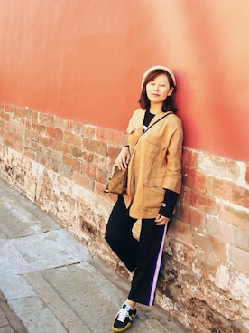 「Noble（ノーブル）のアイテム（ノーカラージャケット）」を使った、极简之美さん（レディース・160cm）の秋コーディネート