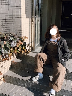 「Carhartt（カーハート）のアイテム（ブルゾン）」を使った、わーりんさん（レディース・152cm）の冬コーディネート