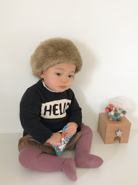 「kiko（キコ）のアイテム」を使った、hfさん（キッズ・80cm）の冬コーディネート