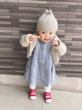 「1歳半」｜「アイテム（ワンピース/ドレス）」を使った、hfさん（キッズ・80cm）の冬コーディネート