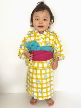 「90cm」｜「アイテム（浴衣）」を使った、hfさん（キッズ・90cm）の夏コーディネート