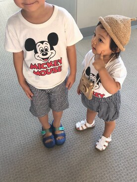 「ミッキー」｜hfさん（キッズ・90cm）の夏コーディネート