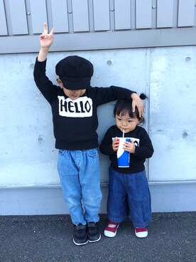 「5歳」｜「アイテム（キャスケット）」を使った、hfさん（キッズ・90cm）の秋コーディネート