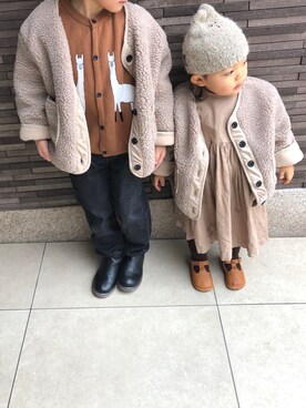 「5歳」｜「アイテム（その他シューズ）」を使った、hfさん（キッズ・90cm）の冬コーディネート