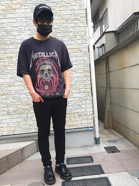 「HIGHLIGHTのアイテム（キャップ、ブラック系）」を使った、次郎丸 浩之さん（メンズ・169cm）の冬コーディネート