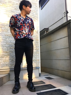 「ZARA MANのアイテム（シャツ/ブラウス、その他）」を使った、次郎丸 浩之さん（メンズ・169cm）の春コーディネート