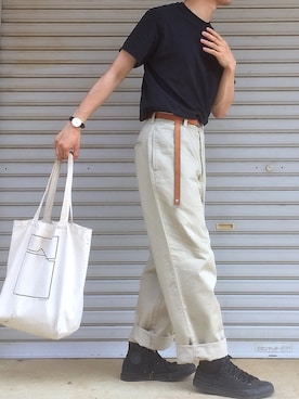 「MASTER&Co（マスターアンドコー）のアイテム（ファッション雑貨）」を使った、Sさん（メンズ・170cm）の夏コーディネート