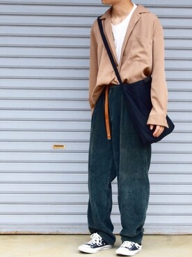 「MASTER&Co（マスターアンドコー）のアイテム（ファッション雑貨）」を使った、Sさん（メンズ・170cm）の秋コーディネート