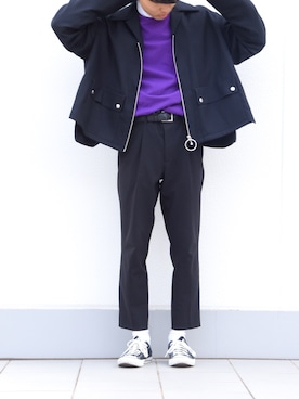 「NEONSIGN（ネオンサイン）のアイテム（ブルゾン）」を使った、Sさん（メンズ・170cm）の秋コーディネート