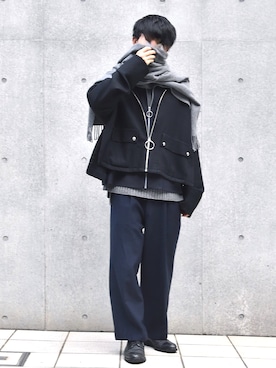「NEONSIGN（ネオンサイン）のアイテム（ブルゾン）」を使った、Sさん（メンズ・170cm）の秋コーディネート