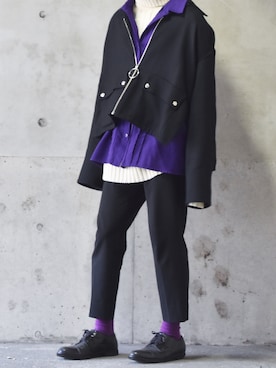 「NEONSIGN（ネオンサイン）のアイテム（ブルゾン）」を使った、Sさん（メンズ・170cm）の冬コーディネート