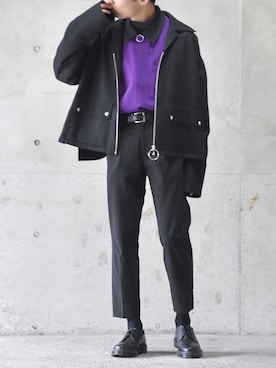 「NEONSIGN（ネオンサイン）のアイテム（ブルゾン）」を使った、Sさん（メンズ・170cm）の冬コーディネート
