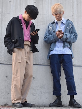 「NEONSIGN（ネオンサイン）のアイテム（ブルゾン）」を使った、Sさん（メンズ・170cm）の冬コーディネート