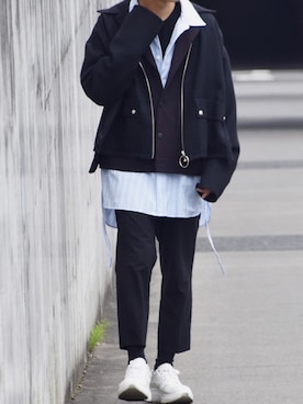 「NEONSIGN（ネオンサイン）のアイテム（ブルゾン）」を使った、Sさん（メンズ・168cm）の秋コーディネート