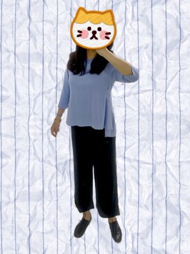 「MUJI」｜「アイテム（バレエシューズ）」を使った、mori moriさん（レディース・159cm）の秋コーディネート