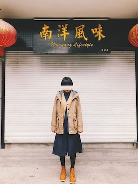 「Levi's（リーバイス）のアイテム（マウンテンパーカー）」を使った、樂仔Yukiさん（レディース・170cm）の冬コーディネート