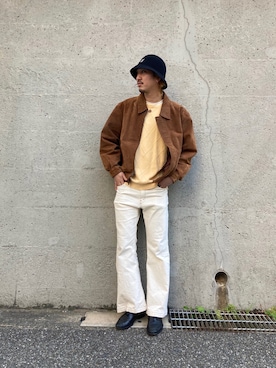 「KANGOL（カンゴール）のアイテム（帽子）」を使った、mutaさん（メンズ・182cm）の秋コーディネート